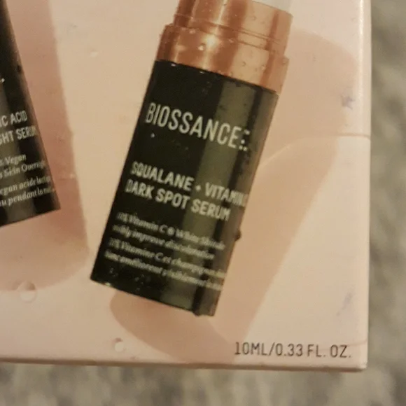 Biossance Vitamin C Serum Lactic Acid Resurfacing Night Serum Duo Travel Size - Picture 4 of 9